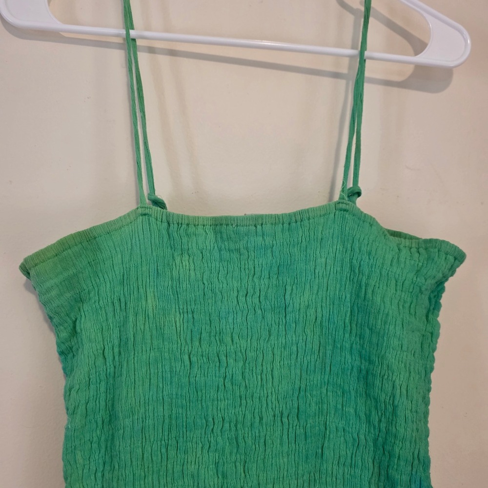 Advance Apparels Womens Dress Free Size Green Blue Tie Dye Smocked Boho Fairy - Picture 3 of 9